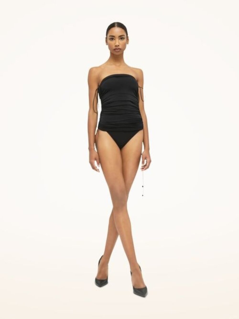 WOLFORD Fatal Draping String Bodysuit Black Size Medium NWT